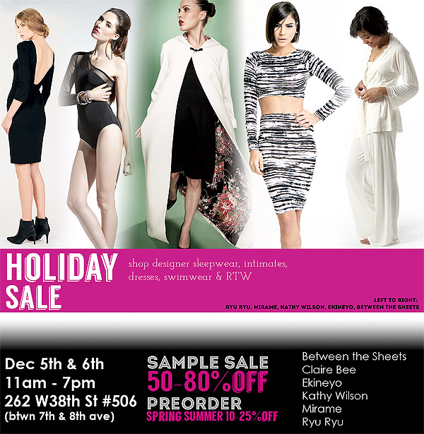 Showroom NY - Between the Sheets sample sale