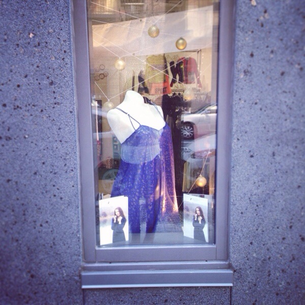 Between the Sheets window display at DENYC pop up shop Holiday 2013