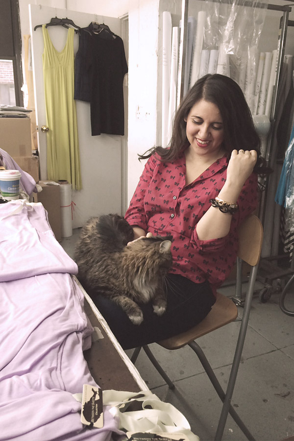 Between the Sheets - Made in NYC behind the scenes at New york city factory, hanging out with our factory cat