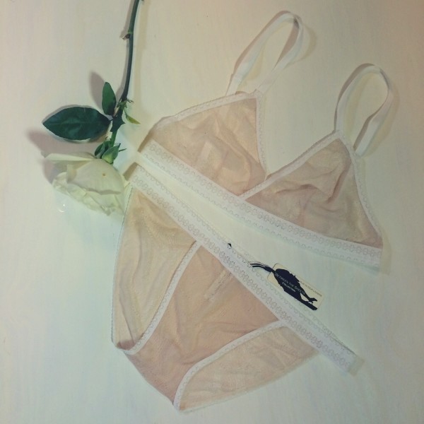 petal play peach lace bralette and lace panty