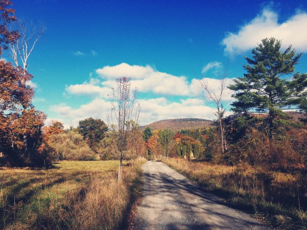 BTS photoshoot in Woodstock NY - behind the scenes Catskill Mountain view during peak foliage in October