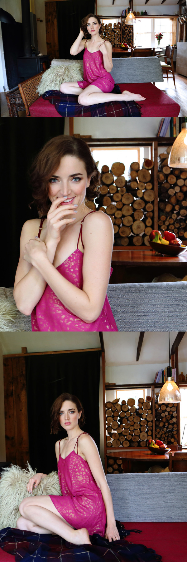 BTS Lingerie - Into the Woods Lookbook: raspberry gold print babydoll