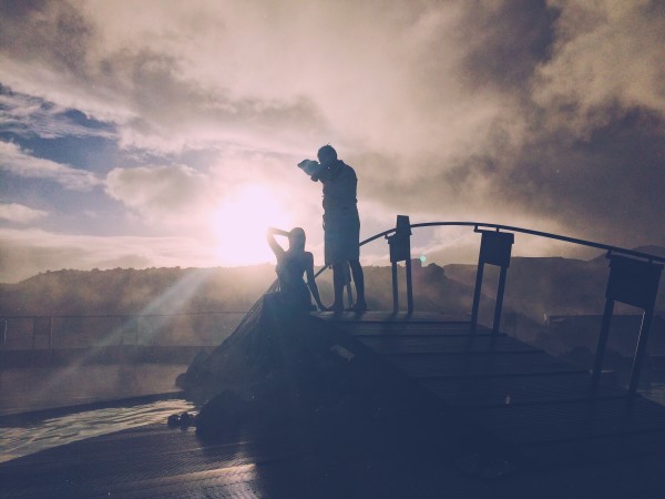 Josh shooting Arden in Andromeda collection at Blue Lagoon Iceland