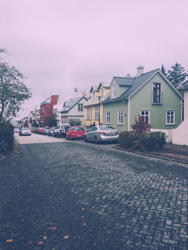 cute colored houses in downtown reykjavik iceland