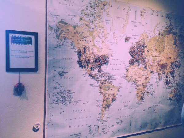 visitor map at northern lights center in reykjavik