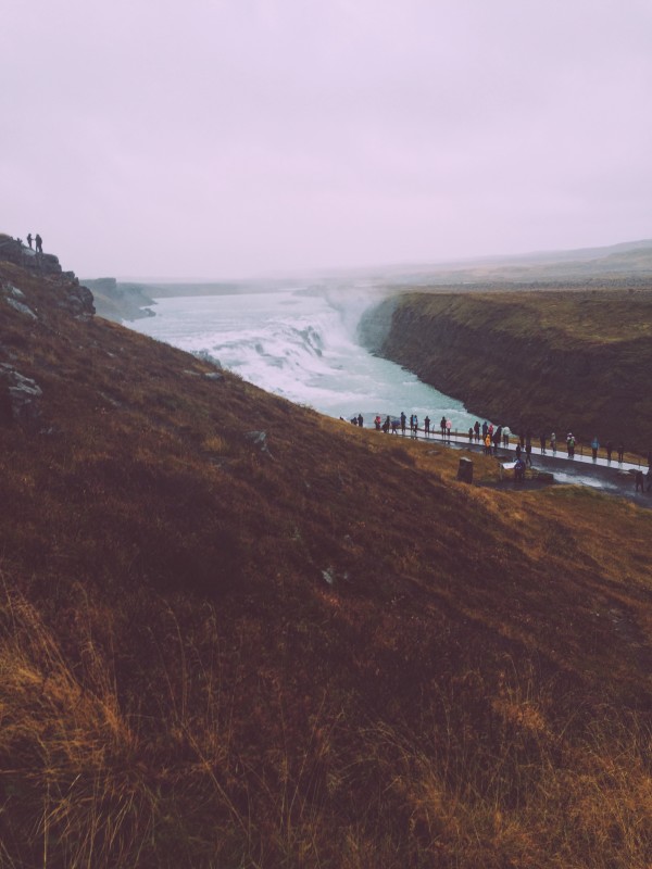 gulfoss waterfall on golden circle roadtrip in iceland