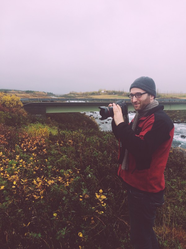 josh braving the elements in Iceland golden circle