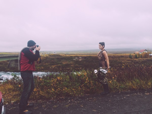 Andromeda Behind the Scenes josh taking photo of Arden Golden Circle in Iceland