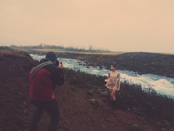 Andromeda Behind the Scenes josh taking photo of Arden Golden Circle in Iceland