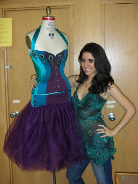 Layla L'obatti with term garment from FIT, the fashion design school where she trained.
