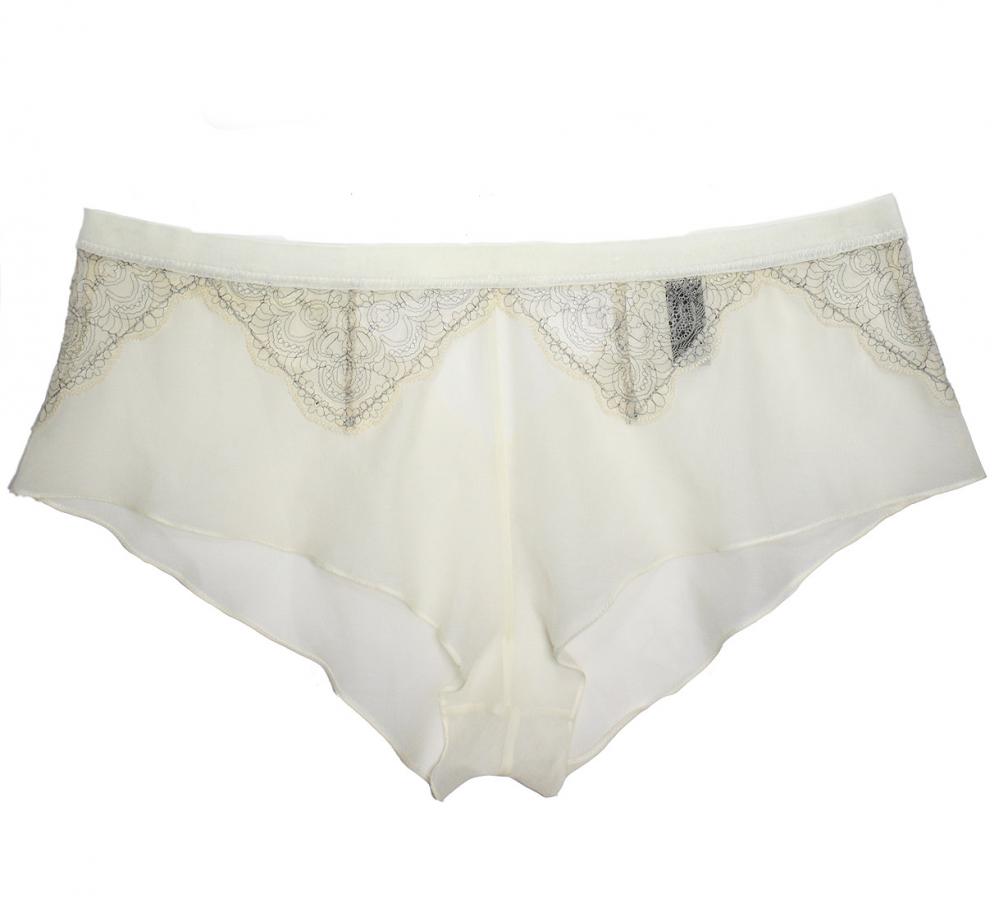 Arabesque Jasmine Cotton Silk & Lace Ouvert Tap Pant | Luxury Designer Lingerie | Layla L'obatti Couture Lingerie for Between the Sheets  