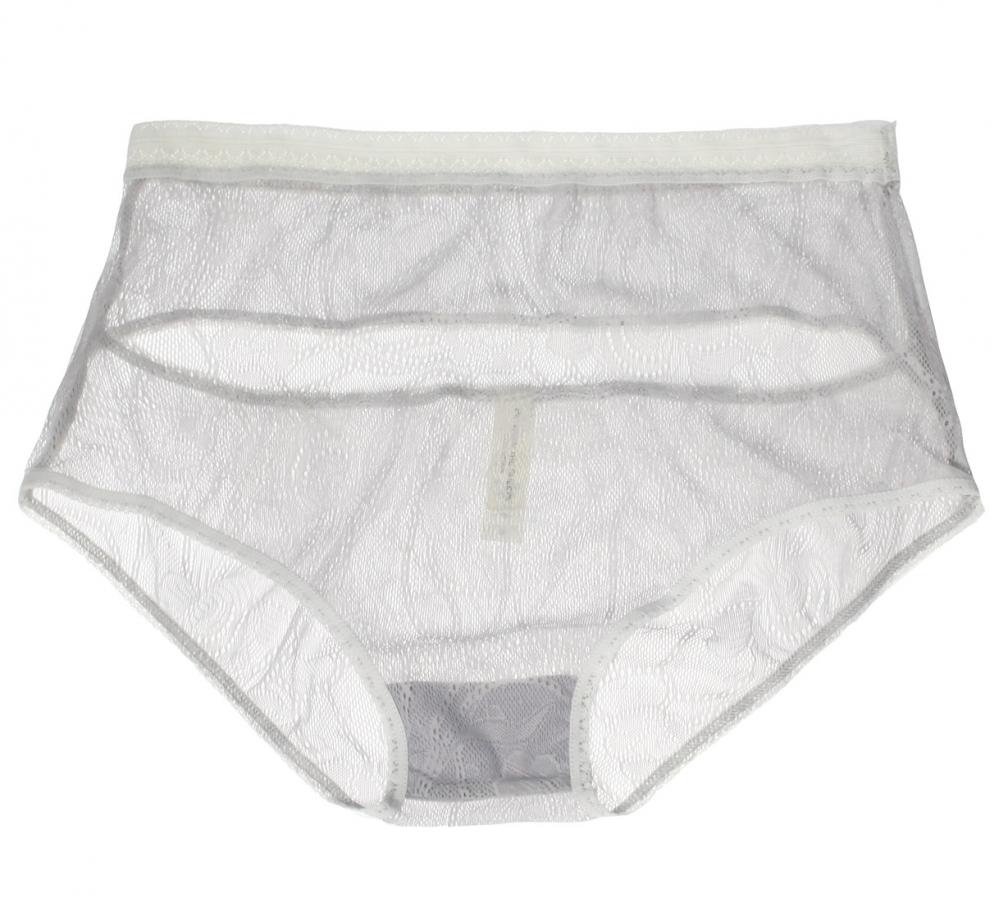 Petal Play Ouvert Hiwaist Knicker in Silver | Luxurious Floral Lace Lingerie | Between the Sheets Fine Intimates