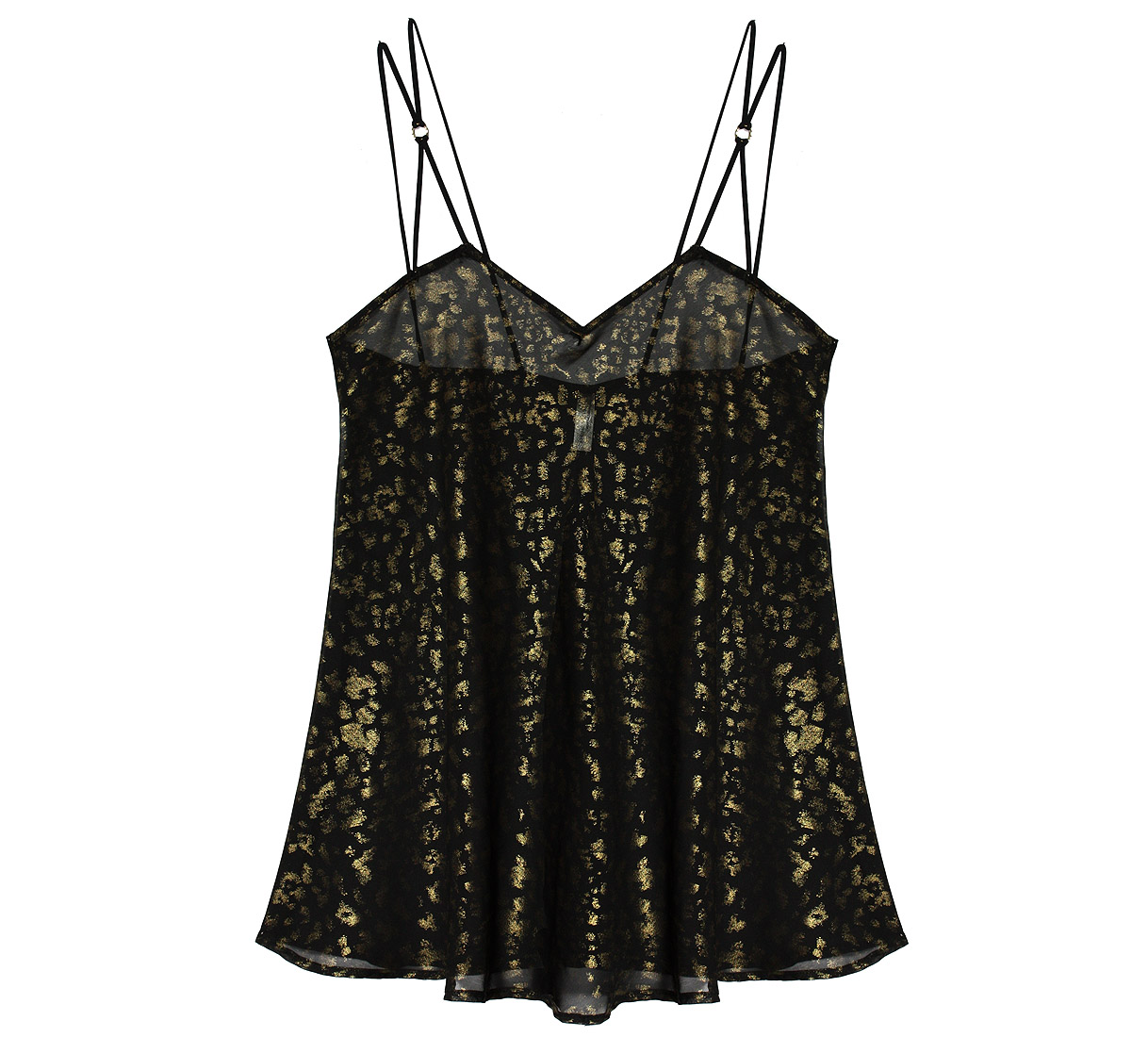 Between the Sheets Leopard Play Babydoll in Black NWT 