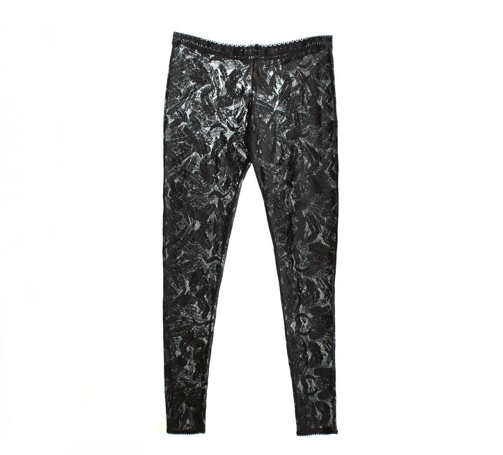 Birds of Play Leggings/tights in Midnight | Exclusive Feather Lace Designs | Between the Sheets