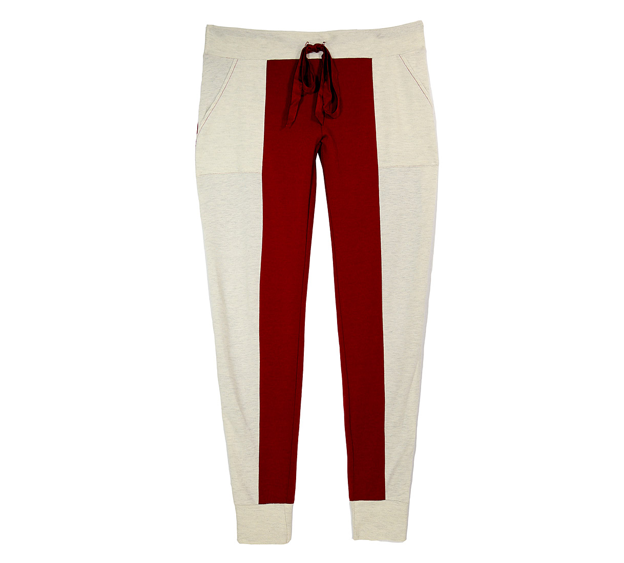 Make a Pass Oatmeal Oxblood (Sangria) Jogger | Color Blocked Warmups | Luxury Athleisure | Between the Sheets Loungewear
