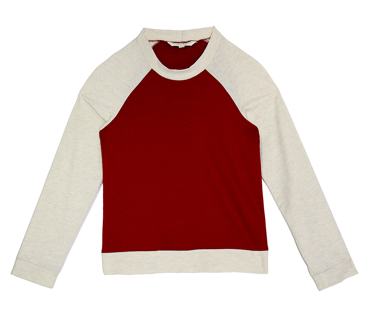 Make a Pass Oatmeal Oxblood (Sangria) Raglan Long Sleeve Pullover | Color Blocked Warmups | Luxury Athleisure | Between the Sheets Loungewear