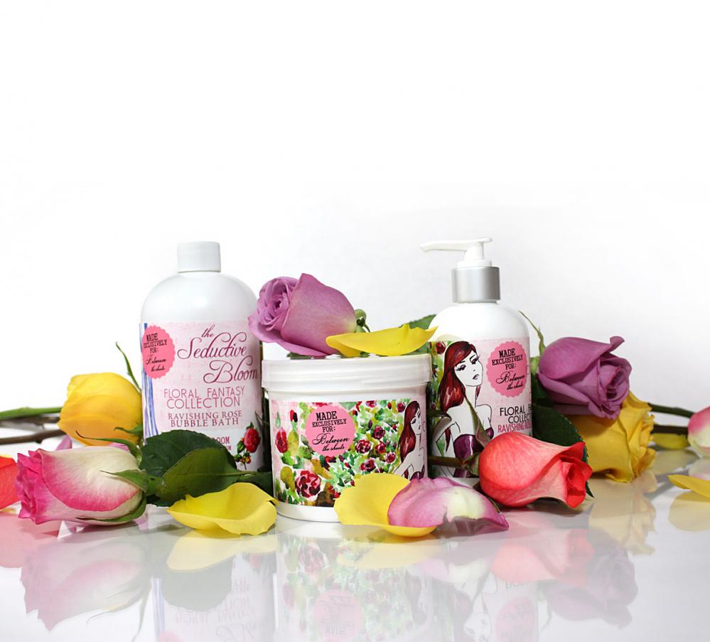 Ravishing Rose Sugar Scrub - Seductive Bloom Collection | Margarita Bloom for Between the Sheets Beauty | Deliciously Decadent Luxury Bath & Beauty Treats |   