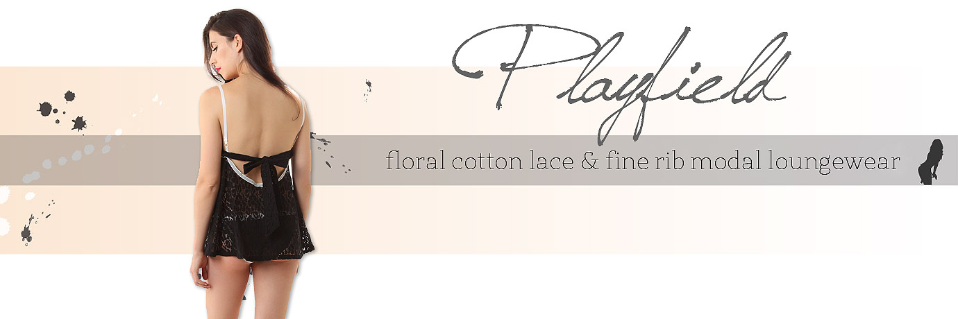 Playfield | Micromodal rib & Cotton Lace Loungewear | Between the Sheets Luxury Sleepwear
