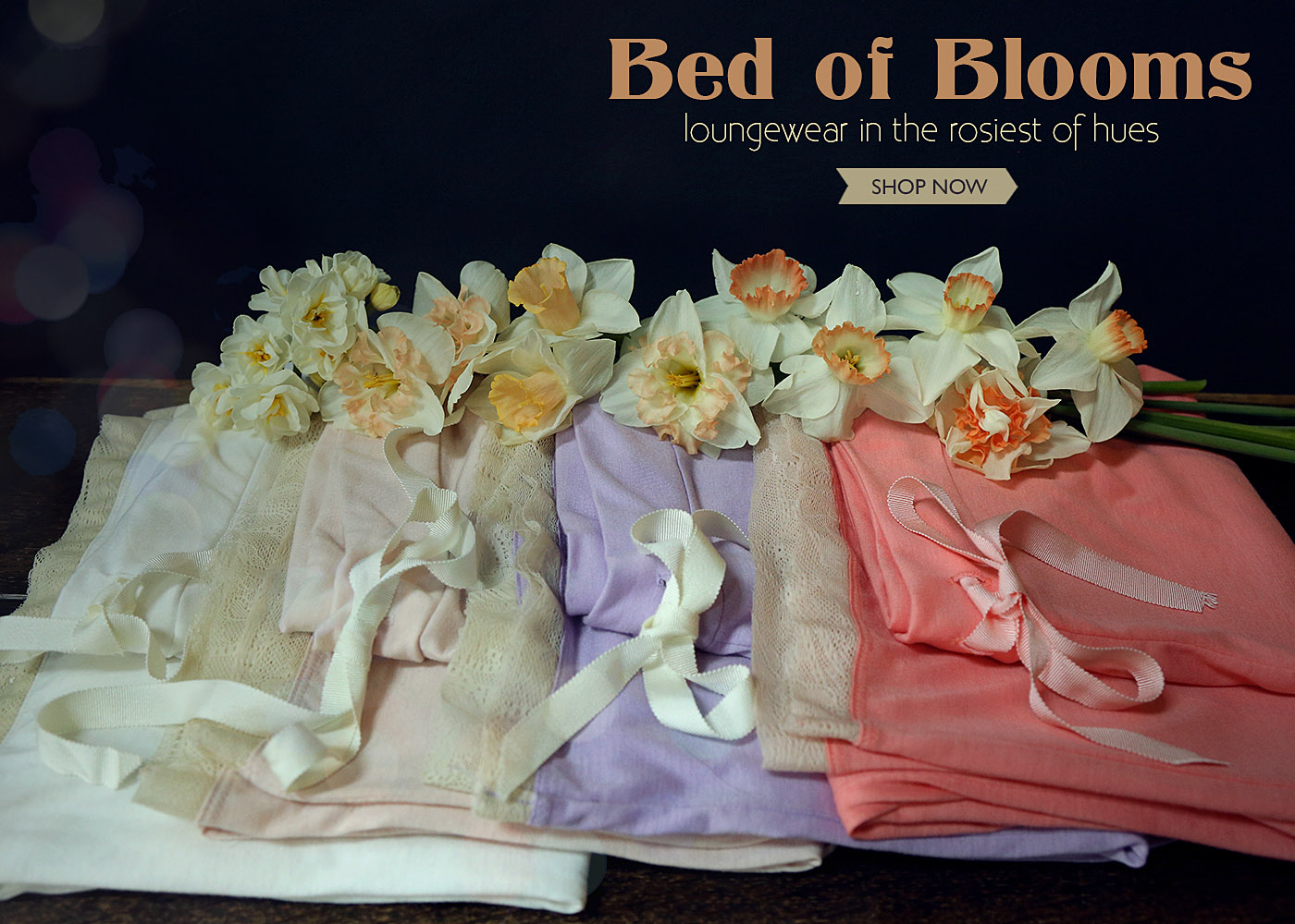 bed of blooms - loungewear in rosiest of hues
