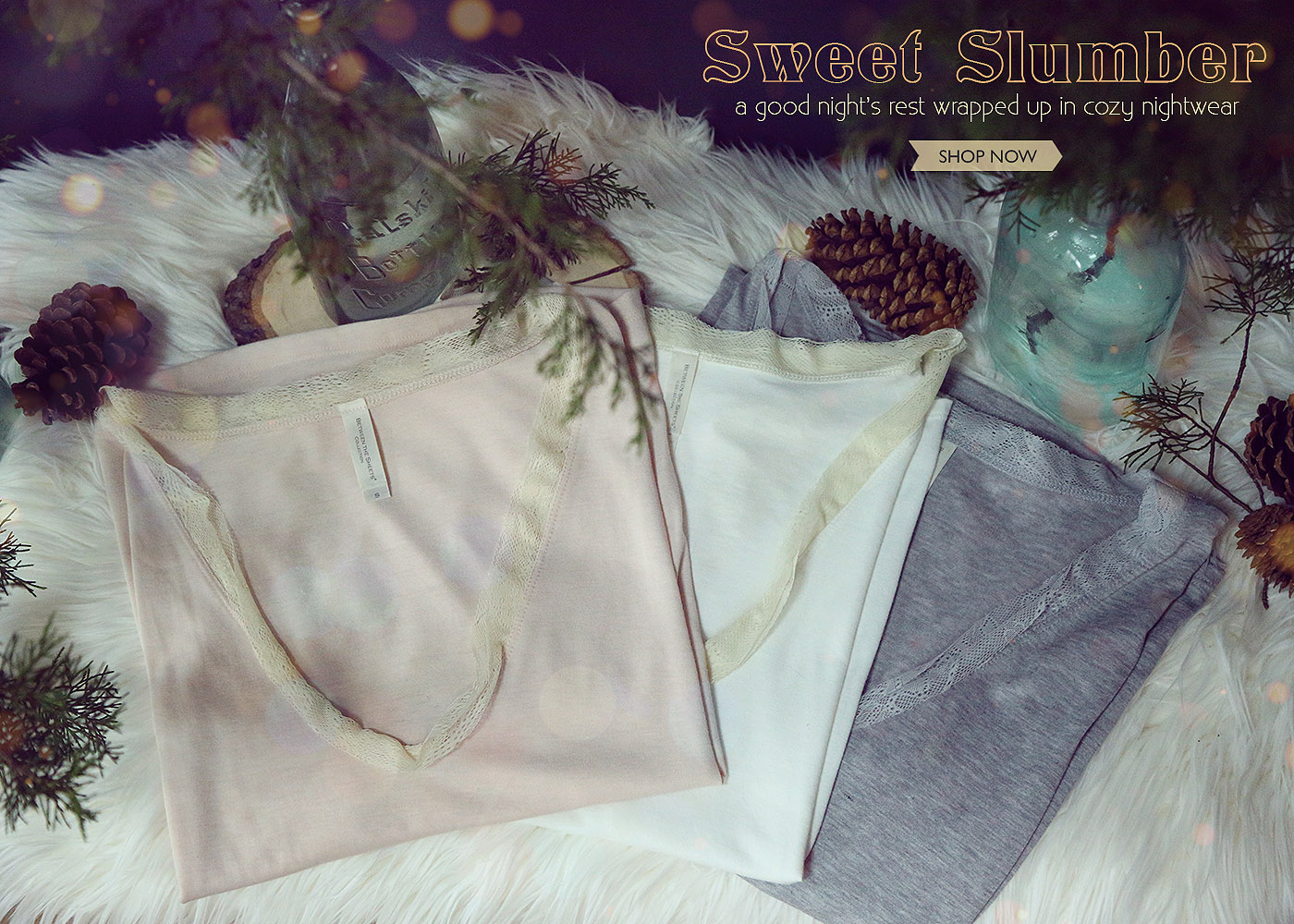 sweet slumber - good nights rest wrapped in cozy nightwear