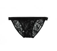 Birds of Play Feather lace Bikini in Midnight - Between the Sheets Collection | Luxury Designer Lingerie | Luxury Sleepwear | Directional Design | BTS lingerie Made in USA