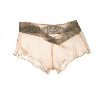 Sheer Romance chiffon tap pant peach - Layla L'obatti Couture Silk Lingerie