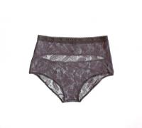 Birds of Play Ouvert Hi-waist Knicker in Shade | Exclusive Feather Lace Designs | Between the Sheets