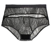 Petal Play Ouvert Hiwaist Knicker in Midnight | Luxurious Floral Lace Lingerie | Between the Sheets Fine Intimates 