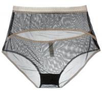 Airplay Ouvert Hiwaist Knicker in Midnight/Dawn  | Luxurious Sheer Mesh Lingerie | Between the Sheets Designer Intimates