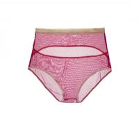 Airplay Sheer Ouvert Hiwaist Knicker in Raspberry - Between the Sheets Collection | Luxury Lingerie | Designer Lingerie | Luxury Sleepwear | Fine Designer Loungewear | BTS lingerie Made in USA