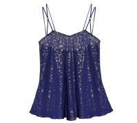 Leopard Play Cobalt Gold Babydoll | Gold Print Luxury Nightwear|  Designer Loungewear Chiffon | Between the Sheets Sleepwear