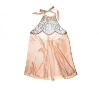 Deco Lace Babydoll in Peach | Couture Silk Lace Nightwear | Specimens of Seduction by Layla L'obatti 