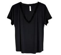  Venus in Play Lounge Tee in Black | Luxury Knit Nightwear | Between the Sheets Loungewear