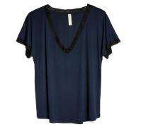 Venus in Play Lounge Tee in Navy | Luxury Knit Nightwear | Between the Sheets Loungewear