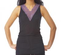 Play both Sides Tank top in Black/Purplish Grey - Between the Sheets Collection | Luxurious MicroModal Rib Sleepwear | Luxury Designer Sleepwear | Luxe Modal Lounge Separates | Made in USA