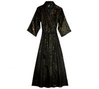 Leopard Play Black Gold Robe | Gold Print Luxury Nightwear|  Designer Loungewear Chiffon | Between the Sheets Sleepwear