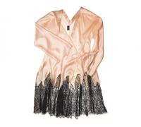 Deco Lace Robe in Peach | Couture Silk Lace Nightwear | Specimens of Seduction by Layla L'obatti 