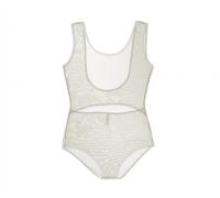 Airplay Cutout Sheer Bodysuit in Vanilla | Luxurious Sheer Mesh Lingerie | Between the Sheets Designer Intimates