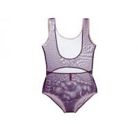 Airplay Cutout Sheer Bodysuit in Wine | Luxurious Sheer Mesh Lingerie | Between the Sheets Designer Intimates