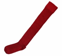 Cherry Red Diamond Pattern Over the Knee socks | Patterned Socks | Made in USA Socks at Between the Sheets