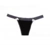 Thong in Midnight/Black with Shade/Grey lace trim- Come Out and Play by Between the Sheets Collection | Luxury Lingerie | Designer Lingerie | Made in USA Image