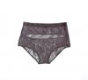 Birds of Play Ouvert Hi-waist Knicker in Shade | Exclusive Feather Lace Designs | Between the Sheets Image
