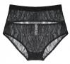 Petal Play Ouvert Hiwaist Knicker in Black | Luxurious Black Lace Lingerie | Between the Sheets Fine Intimates Image