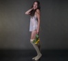 Flax Yellow Diamond Pattern Over the Knee socks | Patterned Socks | Made in USA Socks at Between the Sheets 6
