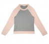 Make a Pass Heather Grey Pink Raglan Long Sleeve Pullover | Color Blocked Warmups | Luxury Athleisure | Between the Sheets Loungewear Image