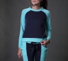 Make a Pass Navy Turquoise Raglan Long Sleeve Pullover | Color Blocked Warmups | Luxury Athleisure | Between the Sheets Loungewear 3