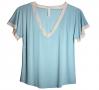 Venus in Play Lounge Tee in Aqua | Luxury Knit Nightwear | Between the Sheets Loungewear Image