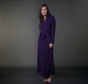 Matchplay Long Luxury Knit Robe Aubergine | Luxury Loungewear | Designer Robe | Between the Sheets Sleepwear 3