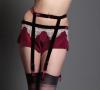 Arabesque Garnet Stretch Velvet Garter | Couture Silk & Lace Lingerie | Layla L'obatti Specimens of Seduction 3