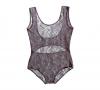 Birds of Play cutout Bodysuit in Shade | Exclusive Feather Lace Designs | Between the Sheets Image
